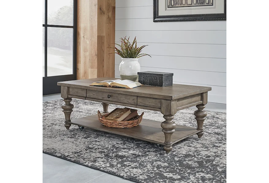 Americana Farmhouse Rectangular Cocktail Table by Liberty Furniture at Westrich Furniture & Appliances