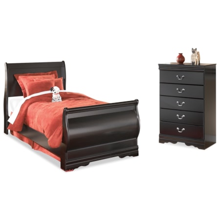 Twin Sleigh Bed And Chest