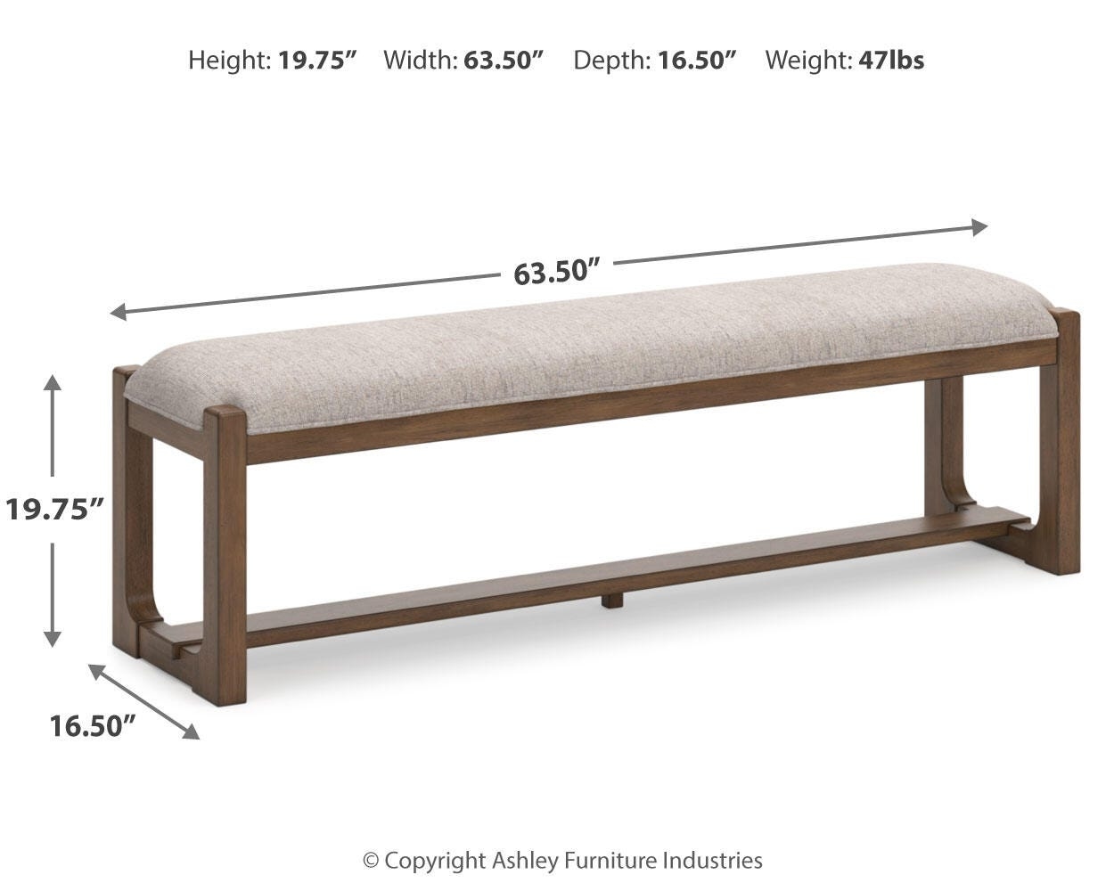 Signature Design by Ashley Cabalynn Large Uph Dining Room Bench