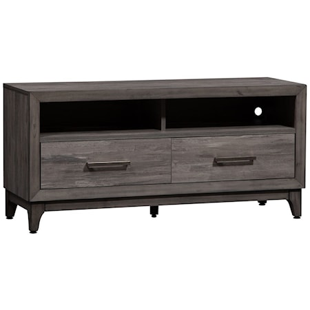 Contemporary 47 Inch TV Console in Driftwood Gray Finish