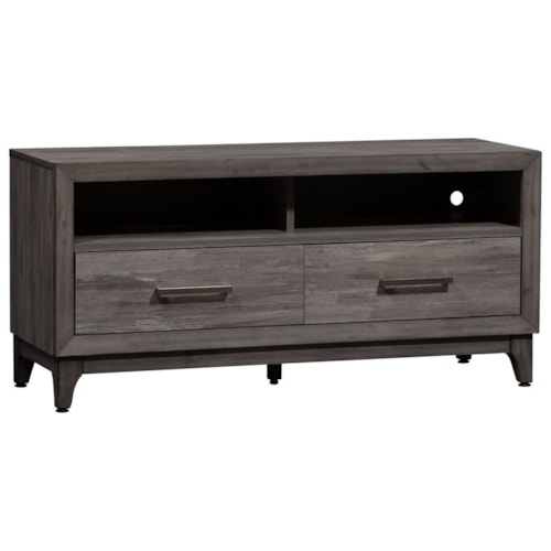 Contemporary 47 Inch TV Console in Driftwood Gray Finish