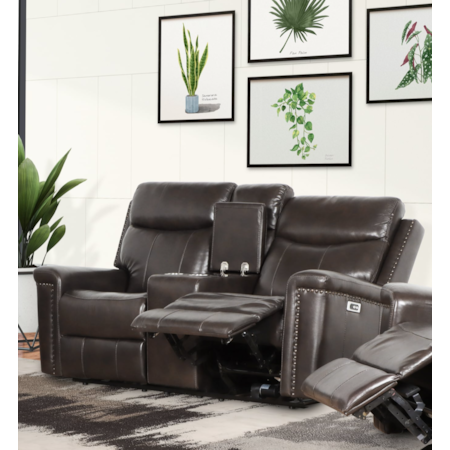 Powered Leather Loveseat