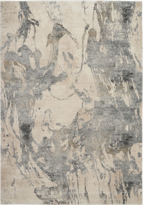 7'10" x 10'6" Cream Grey Rectangle Rug
