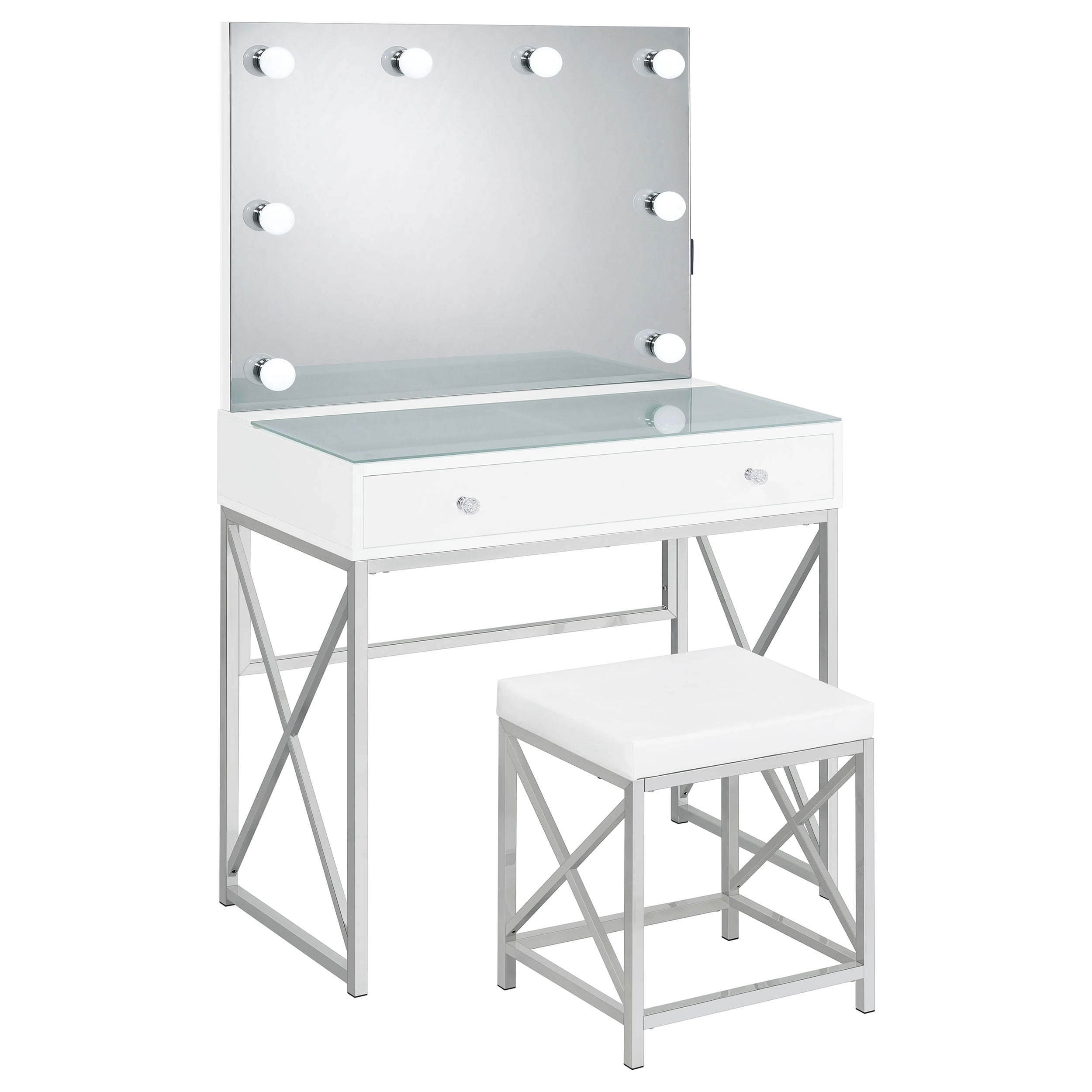 Eliza Vanity Set w/ Lighting &amp; Stool