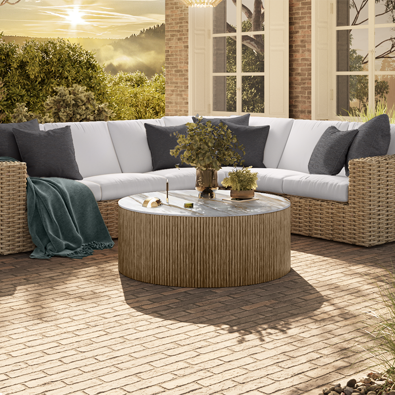 Ebel Hampton 42" Rd. Sintered Stone-Top Chat Table