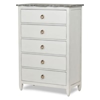 Coastal Picket Fence 5-Drawer Bedroom Chest - Gray