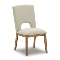 Upholstered Dining Chair with Open Back Detail