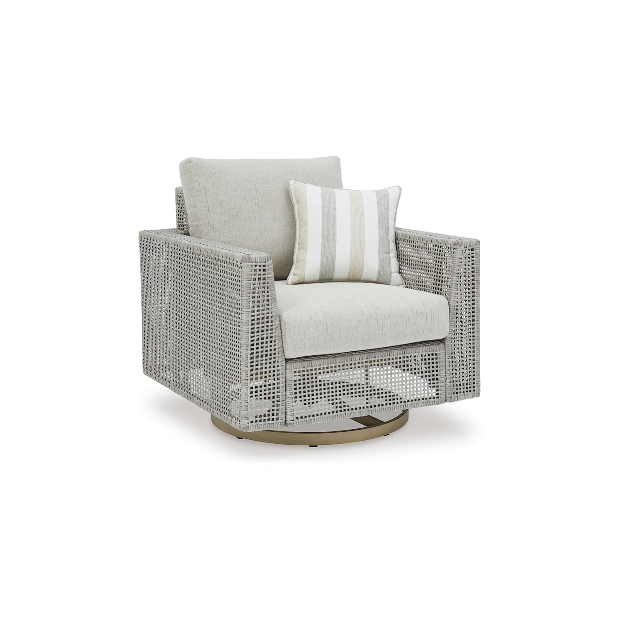 Ashley Furniture Signature Design Seton Creek Outdoor Swivel Lounge with Cushion