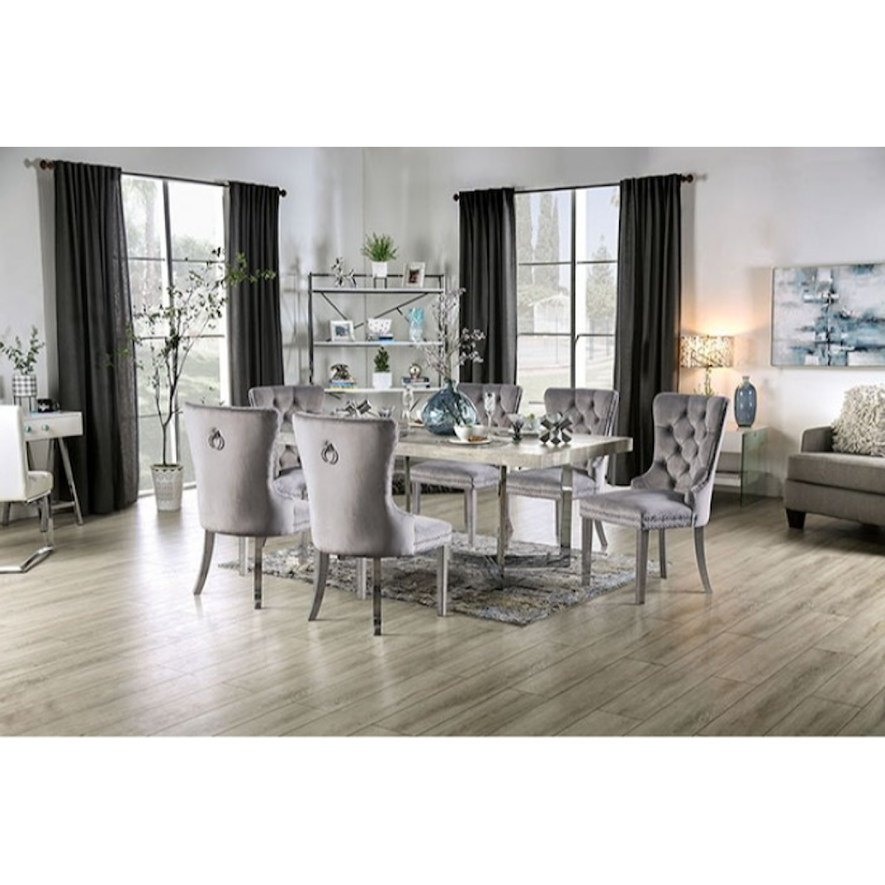 Furniture of America Sindy 7-Piece Dining Set