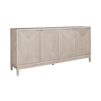 Contemporary 4-Door Accent Cabinet with Wire Management Features