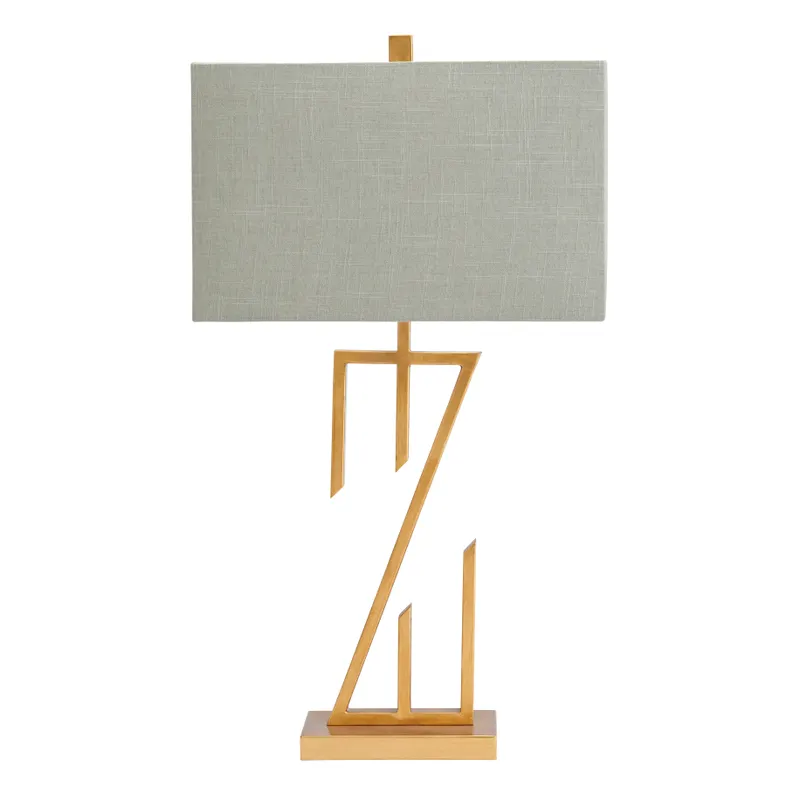Modern Angular Gold Metal Table Lamp