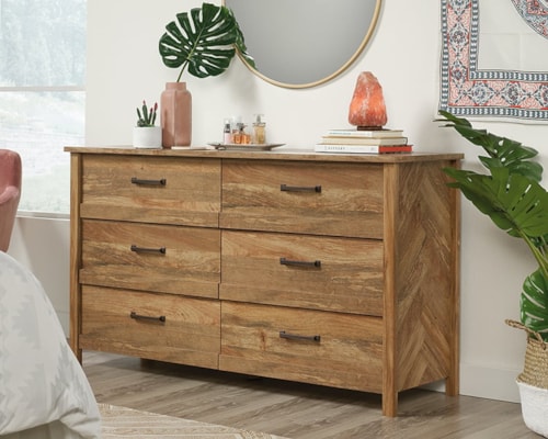 Farmhouse 6-Drawer Dresser with Easy-Glide Drawers