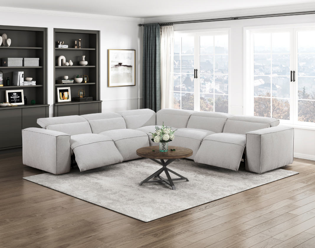 Homelegance Phoebe 5-Piece Power Reclining Sectional Sofa