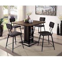 Industrial 5-Piece Counter Height Table Set