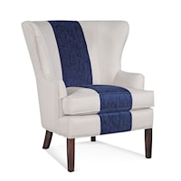 Transitional Wing Chair with Wood Legs