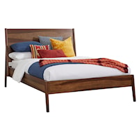 Mid-Century Modern Queen Low-Profile Bed