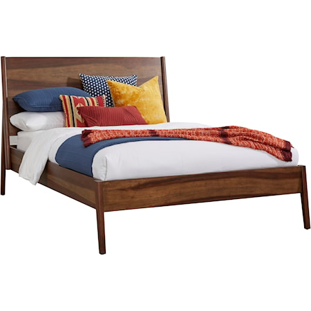 Mid-Century Modern Queen Low-Profile Bed