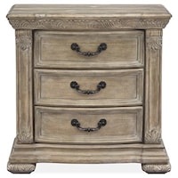 Traditional 3-Drawer Nightstand with USB Port