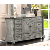 Traditional 10-Drawer Dresser with Jewelry Caddy