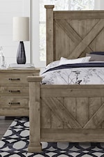 Artisan & Post Cool Rustic Traditional King Mansion Bed with Footboard Storage