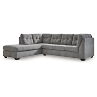 Contemporary 2-Piece Sleeper Sectional with Chaise