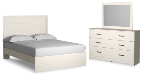3pc Queen Panel Bed, Dresser & Mirror