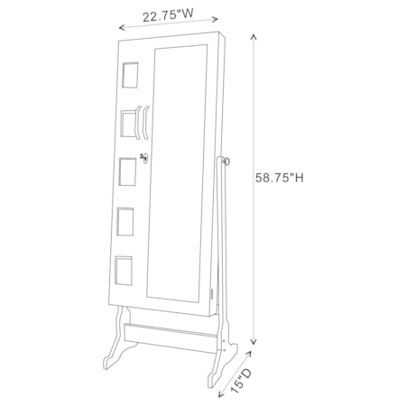 Doyle Cheval Mirror w/ Jewelry Storage