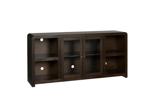 Contemporary 6-Shelf 71" Console with 2-Doors and Wire Management Holes