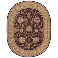 7'6" x 9'6" Oval Brown Oval Rug