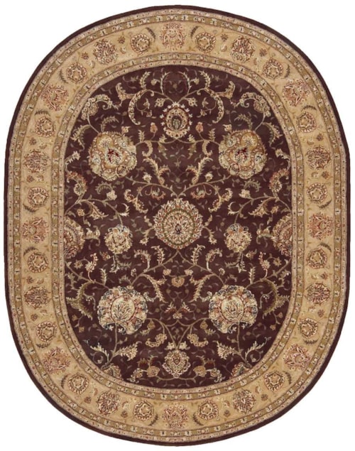7'6" x 9'6" Oval Brown Oval Rug