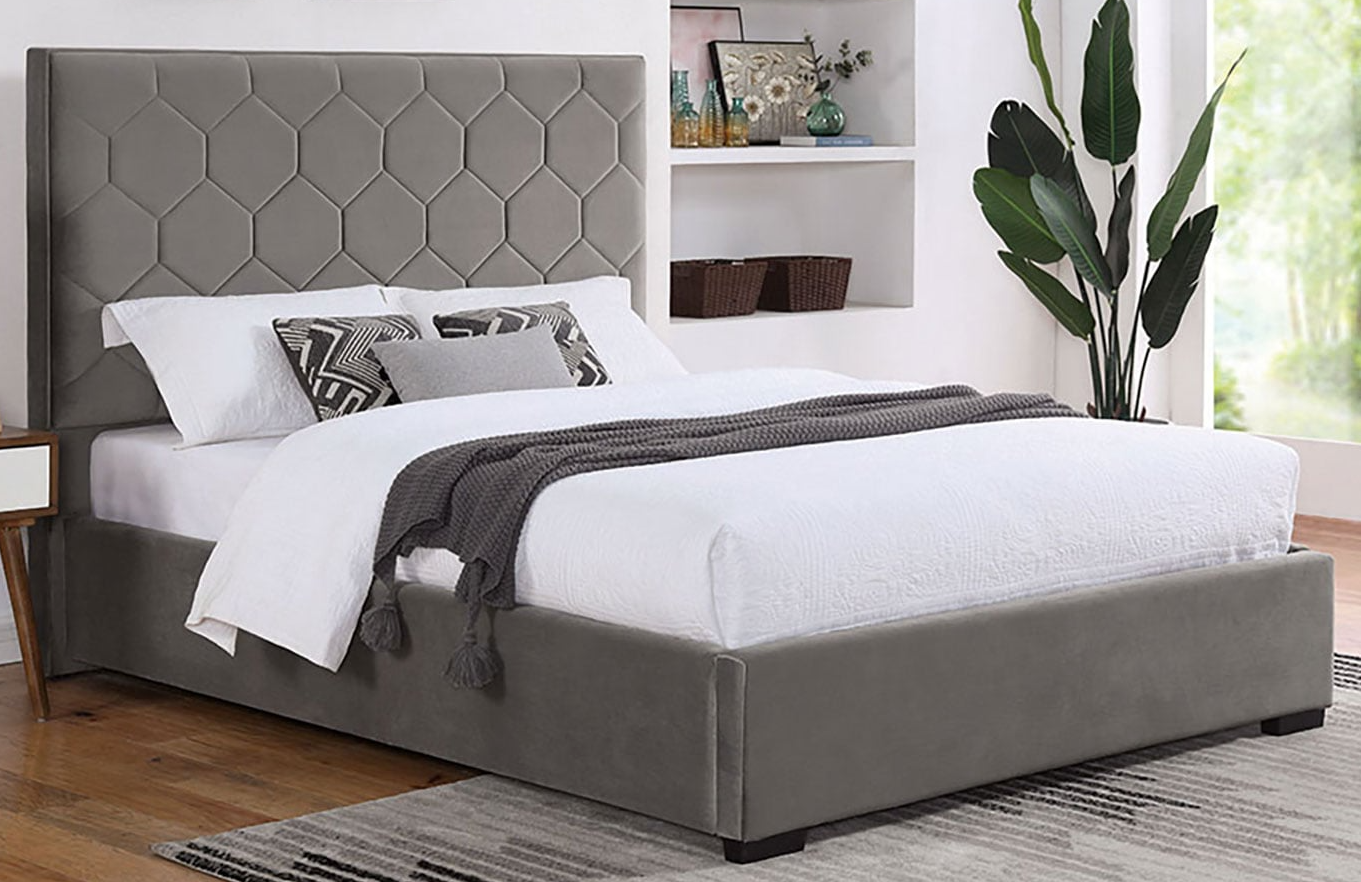 Furniture of America Gatineau CM7244GYQBED Contemporary Upholstered