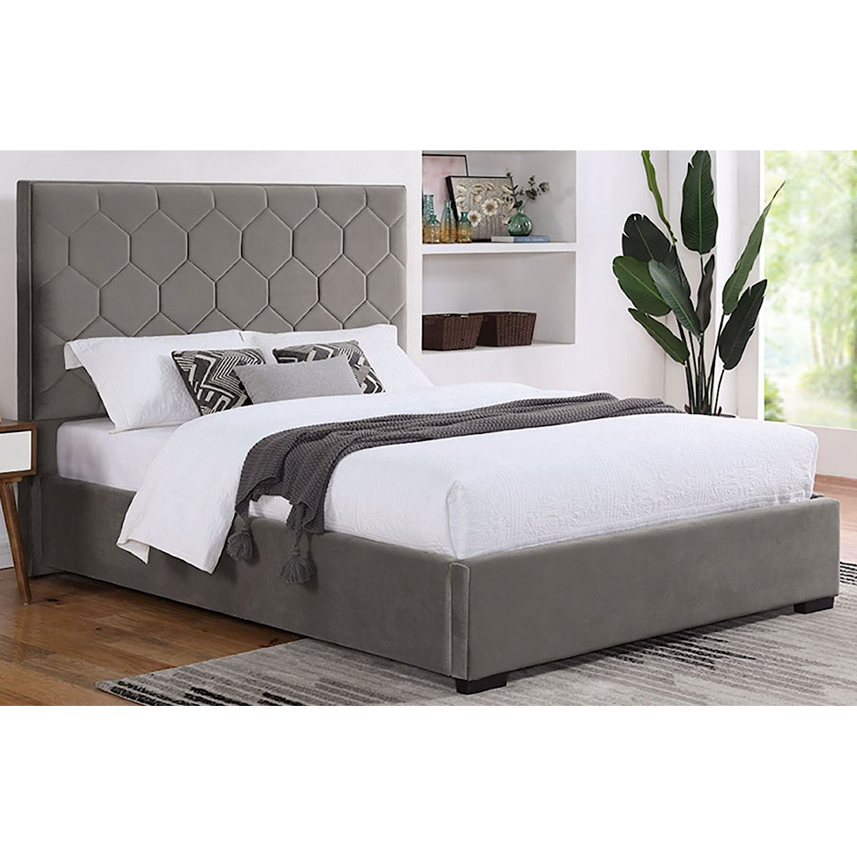 Furniture of America Gatineau Upholstered Cal. King Bed