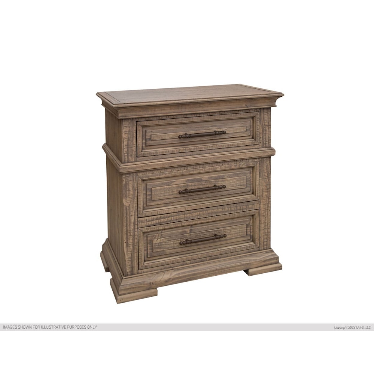 International Furniture Direct Royal 3-Drawer Nightstand