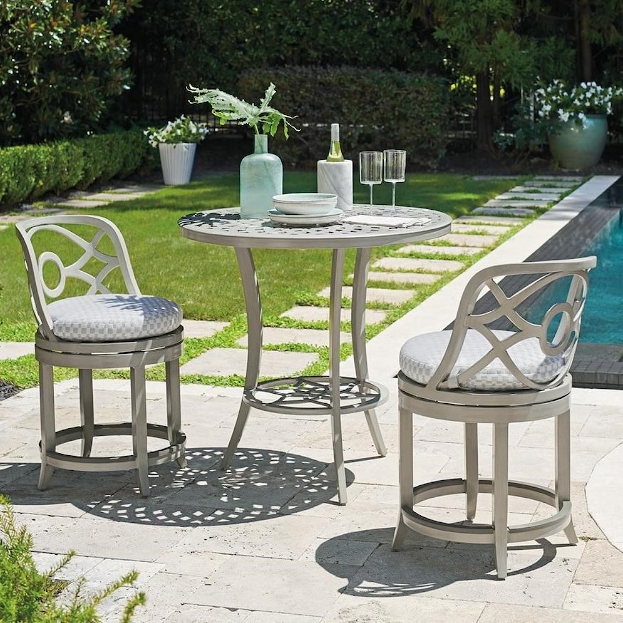 Tommy Bahama Outdoor Living Silver Sands Bistro Set with Counter Stools
