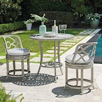 Transitional Outdoor Bistro Set with Counter Stools