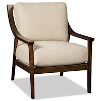 Contemporary Upholstered Chair with Wood Slat Back