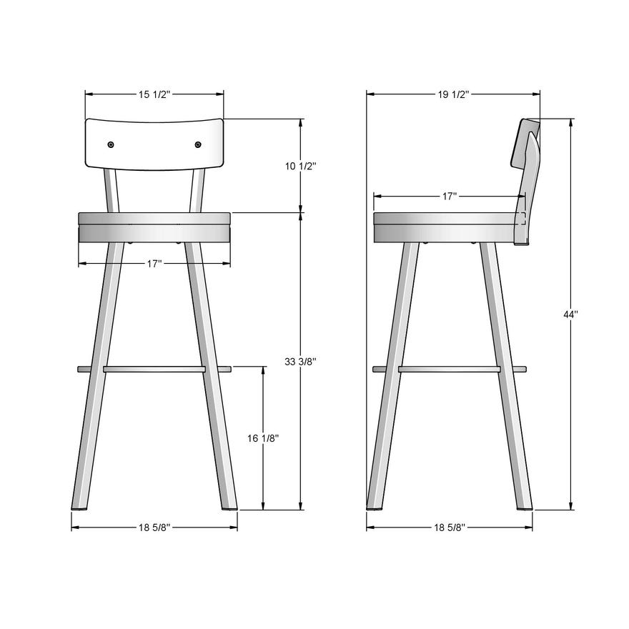 Amisco Lauren Spectator Height Swivel Stool