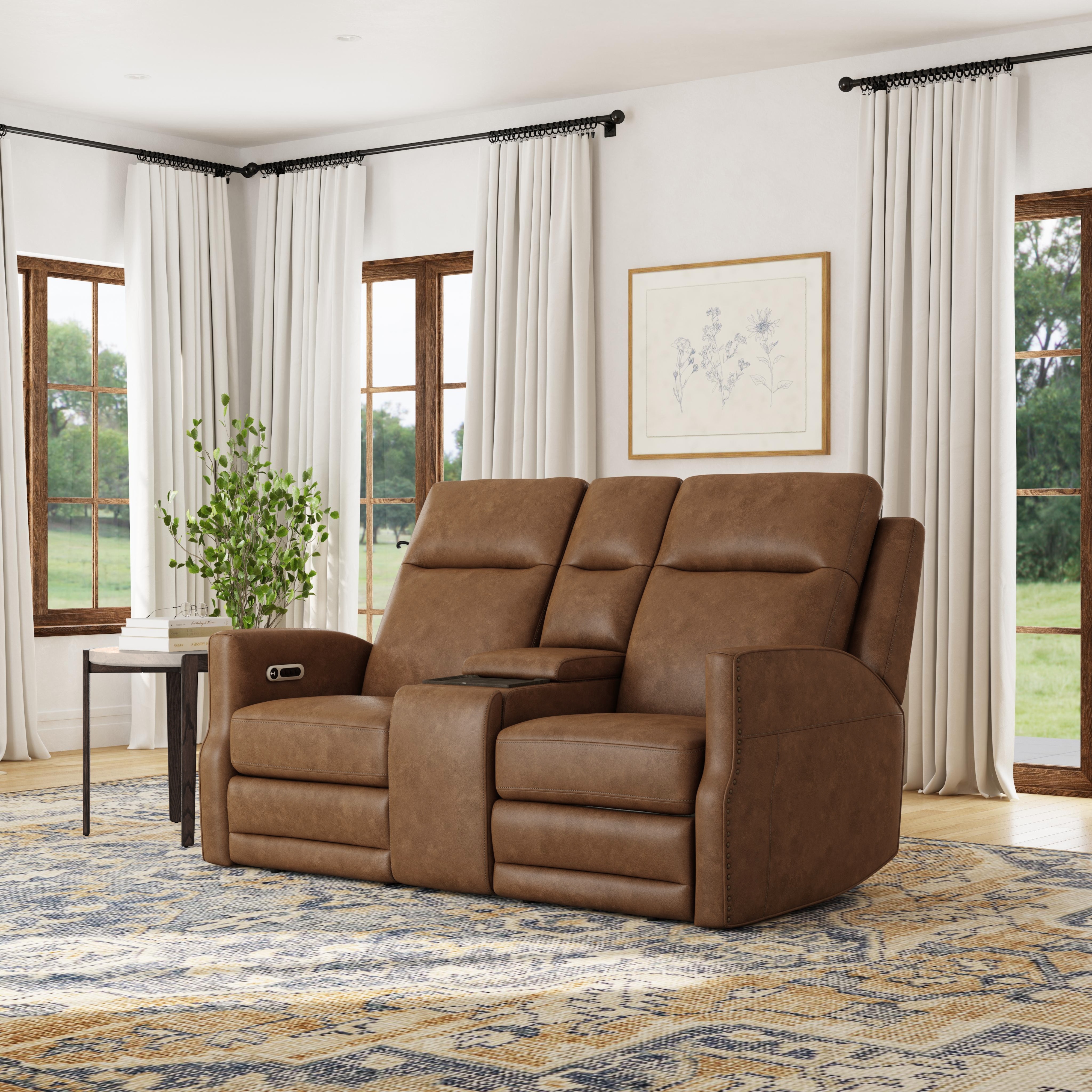 Reclining Loveseat with Storage Console