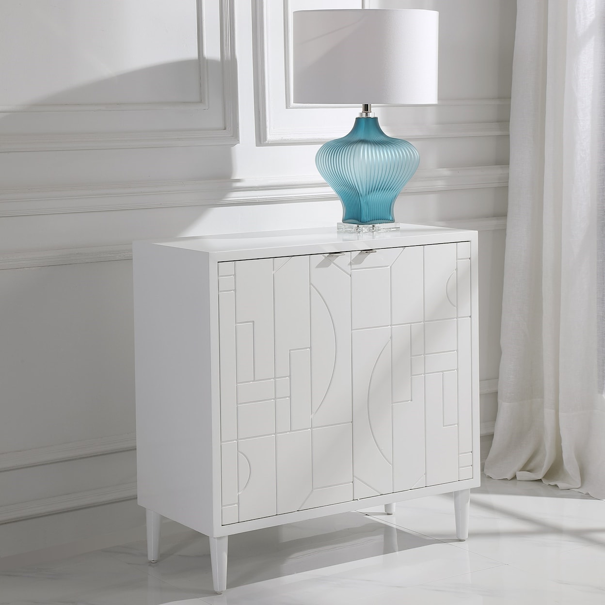 Uttermost Accent Furniture - Chests Stockholm White 2-Door Cabinet