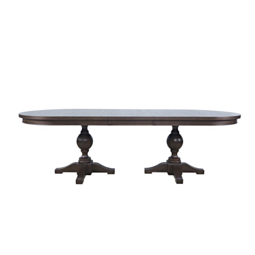 Transitional Oval Dining Table with Extension Leaf