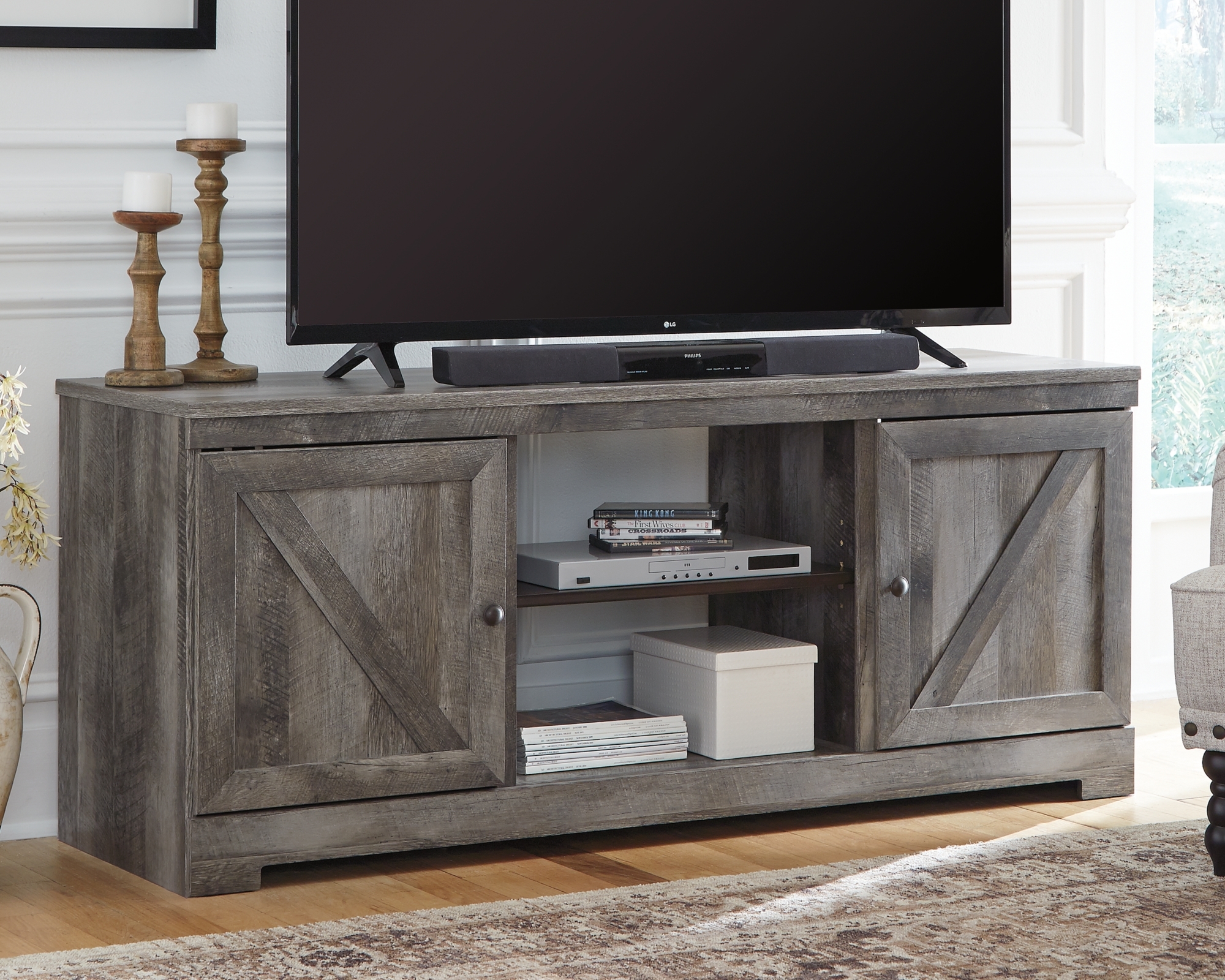 Lg TV Stand W/ Fireplace Option