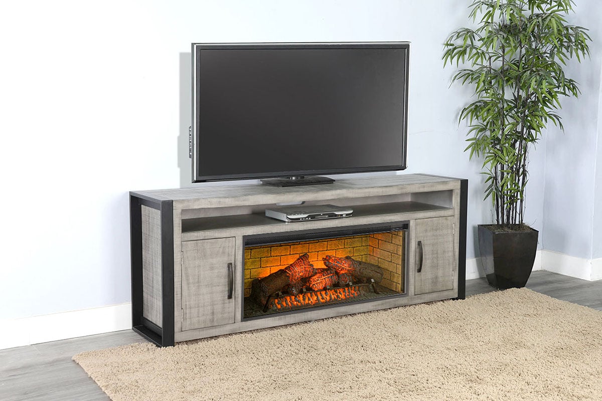 78" Media Console with Electric Fireplace