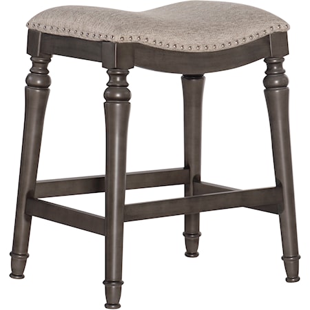 Traditional Big and Tall Counter Stool, Grey