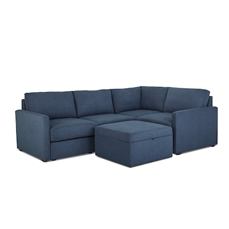 4-Piece Sectional Sofa with Storage Ottoman