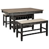 Ashley Furniture Signature Design Tyler Creek 3-Piece Counter Table and Bench Set