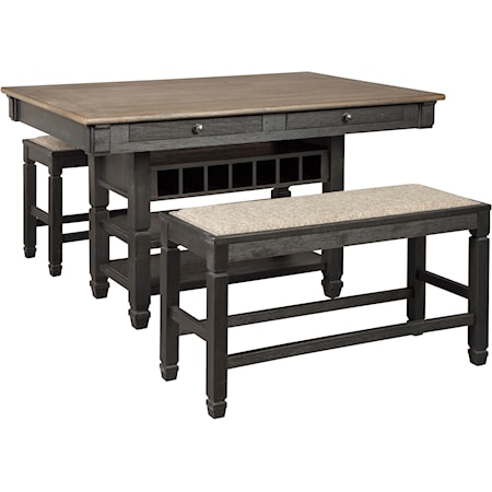 3-Piece Counter Table and Bench Set