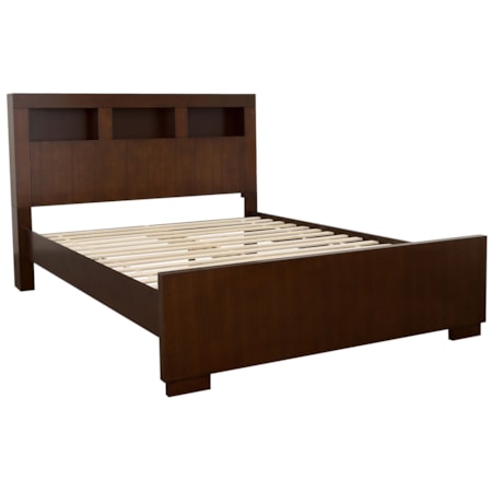 Cal King LED Storage Bookcase Bed