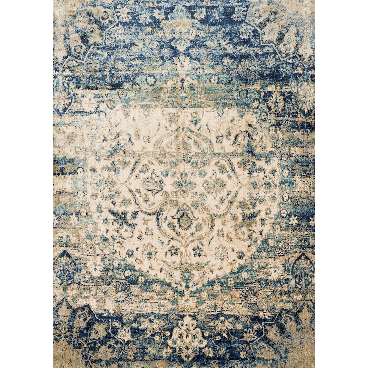 Loloi Rugs Anastasia 1'6" x 1'6"  Blue / Ivory Rug