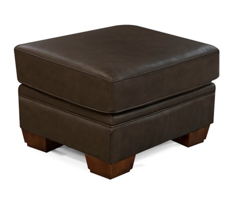 Casual Ottoman with Exposed Block Legs