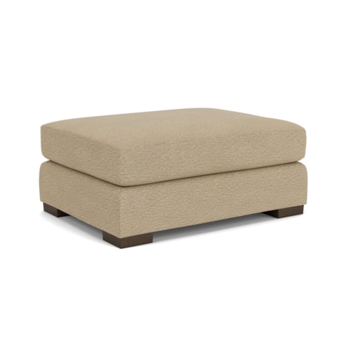 Transitional Rectangular Cocktail Ottoman with Low Legs